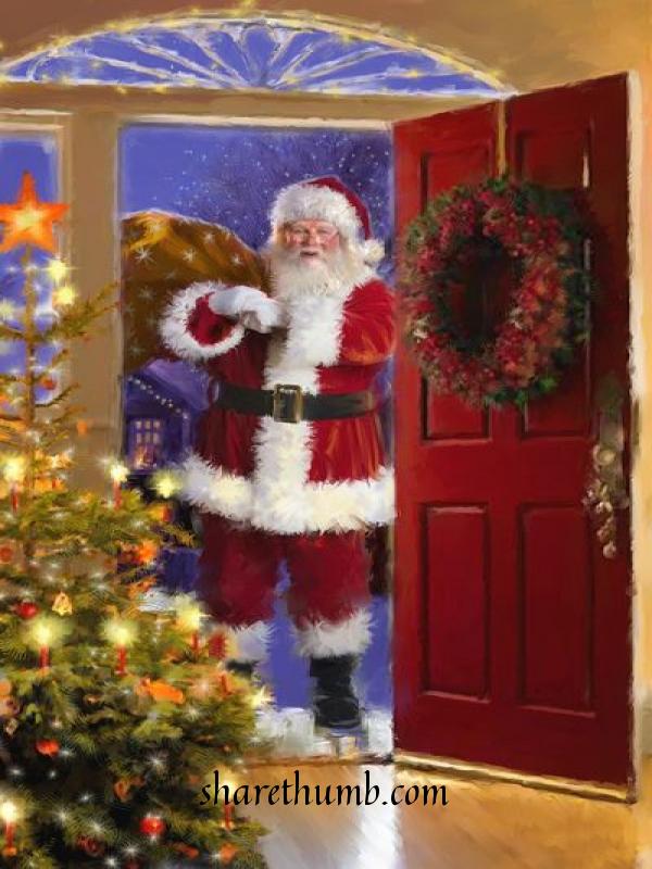 Santa come to the house and doors get open